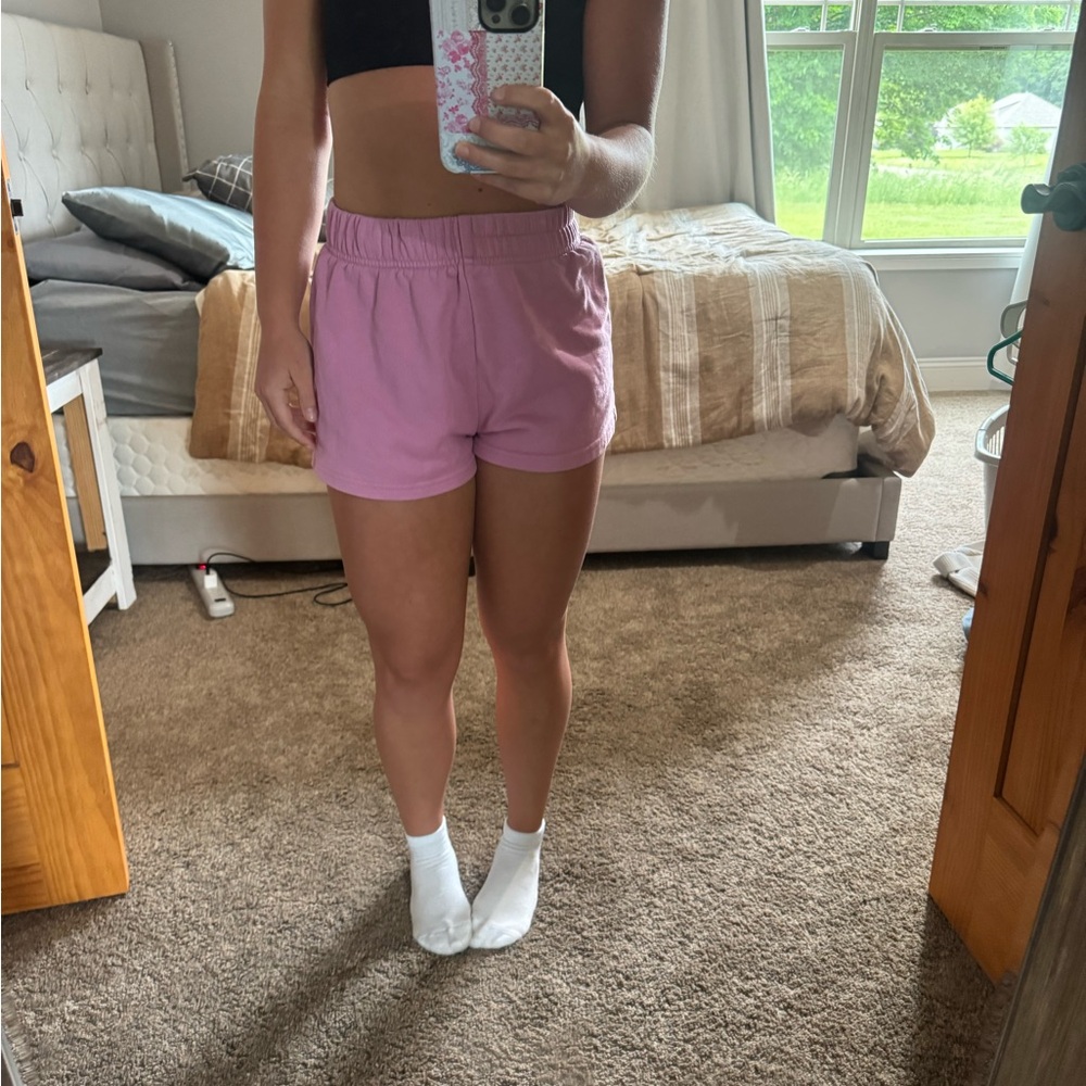 SHEIN Pink Athletic Shorts Elastic Waist Lightweight